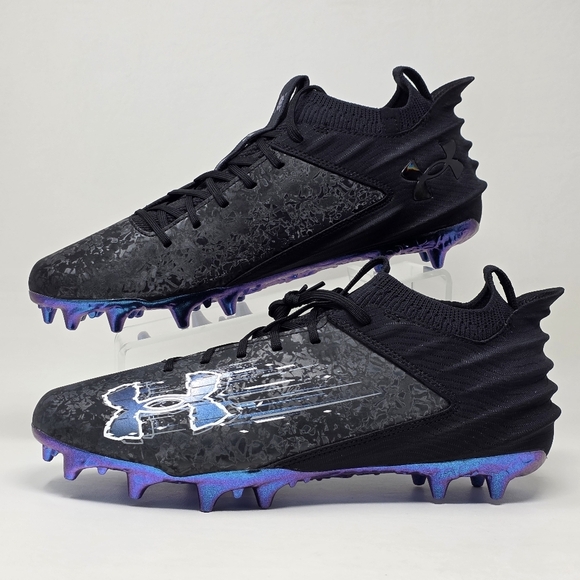 Under Armour Blur Smoke Suede 2.0 MC Football Cleats Mens Size 9 3027978-001 New - Picture 3 of 10